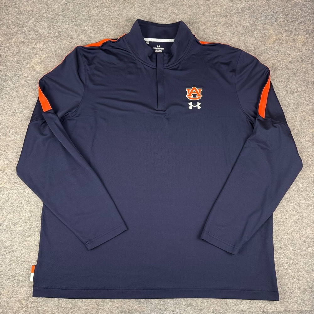 Under Armour Golf 1/4 Zip Auburn University Tigers Pullover Blue Mens 2XL XXL